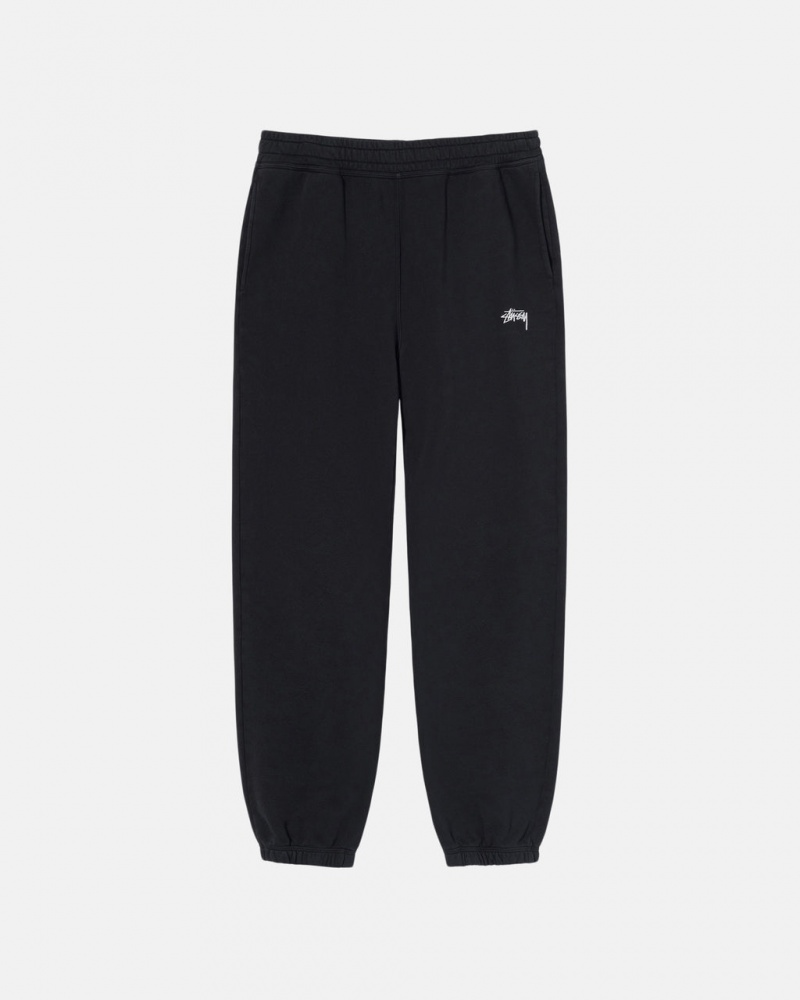 Men Stussy Overdyed Stock Logo Sweatpants Black Australia | LDR-2953