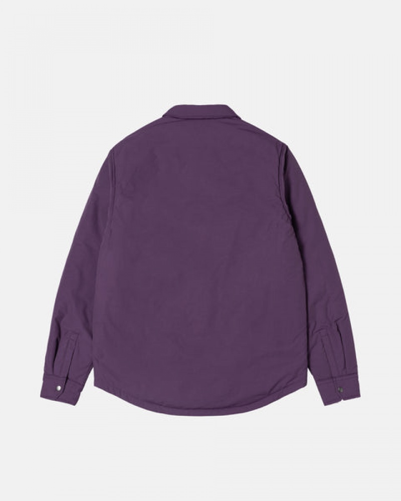 Men Stussy Padded Tech Over Shirt Jackets Purple Australia | ZNB-2556