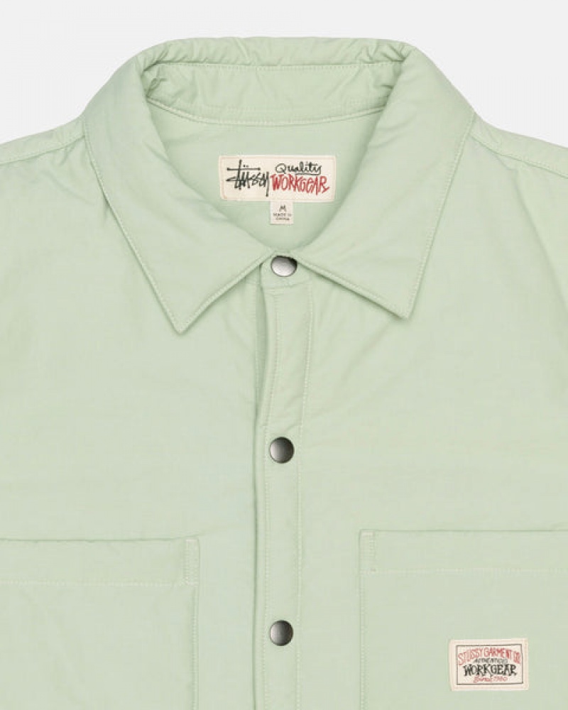 Men Stussy Padded Tech Over Shirts Green Australia | BPS-0101