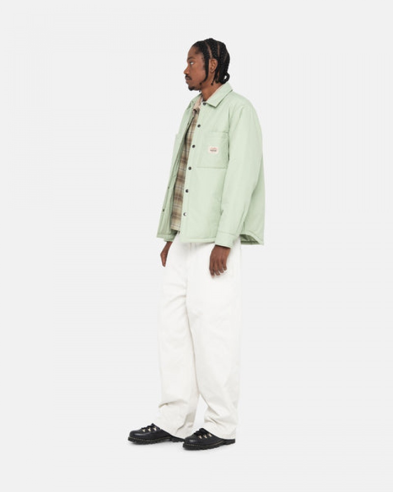 Men Stussy Padded Tech Over Shirts Green Australia | BPS-0101