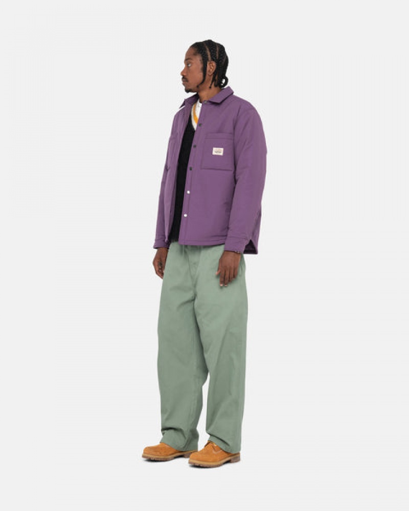 Men Stussy Padded Tech Over Shirts Purple Australia | VKX-3733