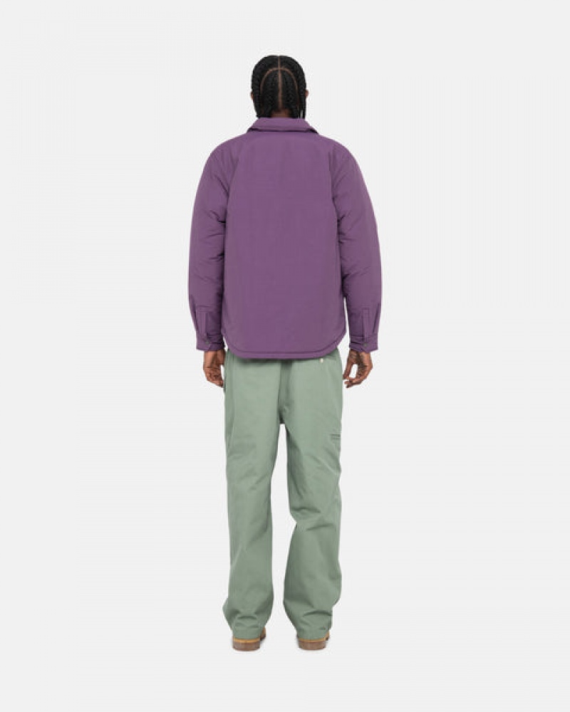 Men Stussy Padded Tech Over Shirts Purple Australia | VKX-3733