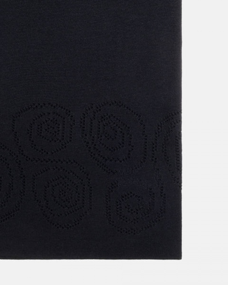 Men Stussy Perforated Swirl Knit Shirts Black Australia | IPW-4596