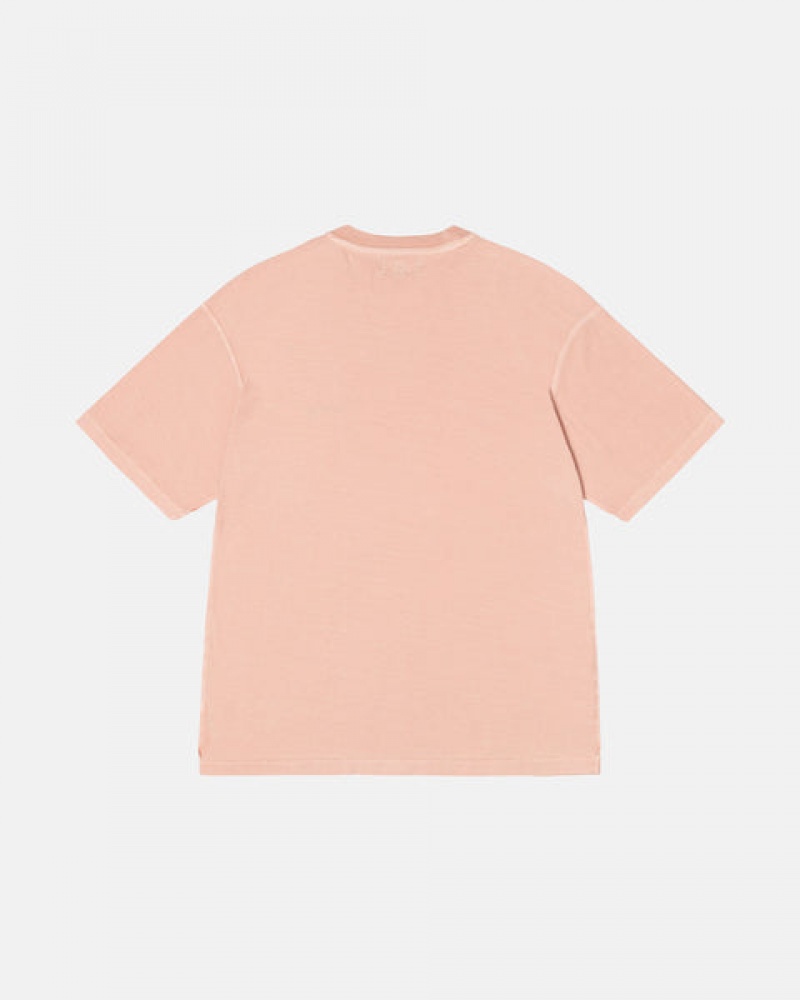 Men Stussy Pig. Dyed Inside Out Crew T Shirt Light Pink Australia | NKN-0184