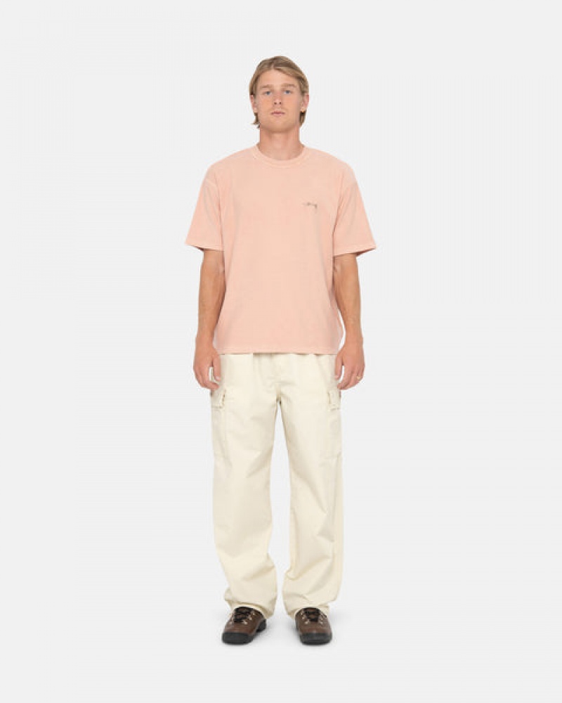 Men Stussy Pig. Dyed Inside Out Crew T Shirt Light Pink Australia | NKN-0184