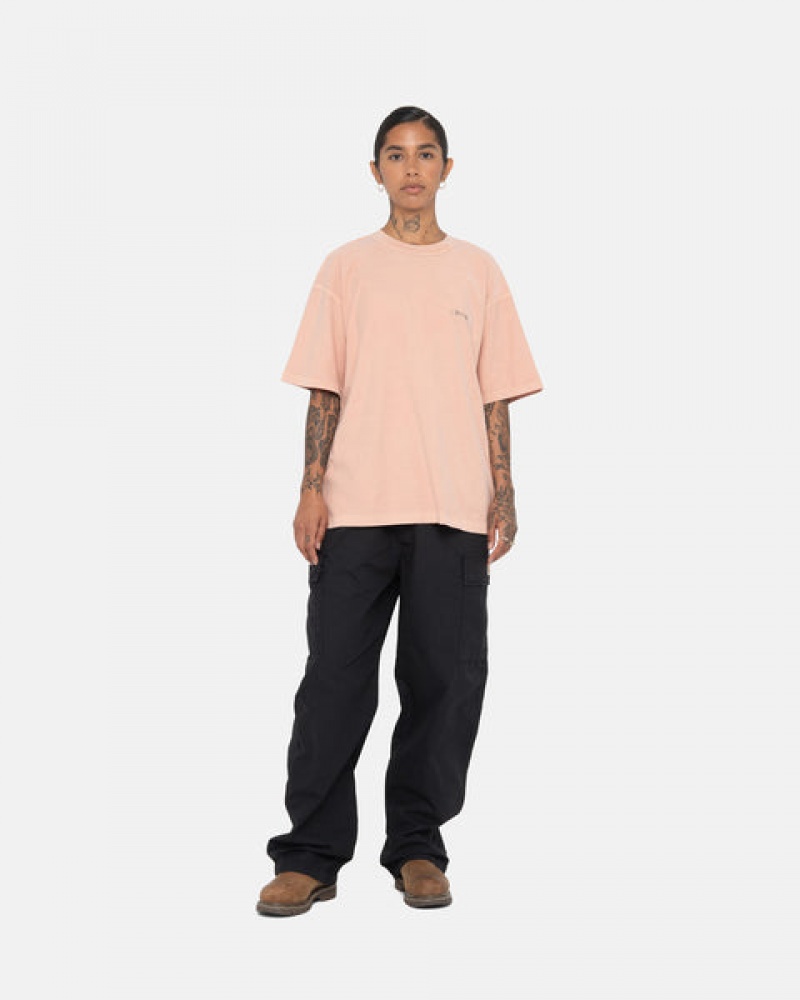 Men Stussy Pig. Dyed Inside Out Crew T Shirt Light Pink Australia | NKN-0184