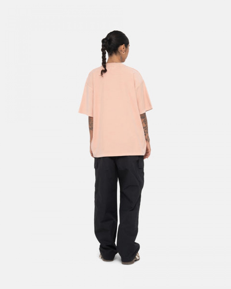 Men Stussy Pig. Dyed Inside Out Crew T Shirt Light Pink Australia | NKN-0184