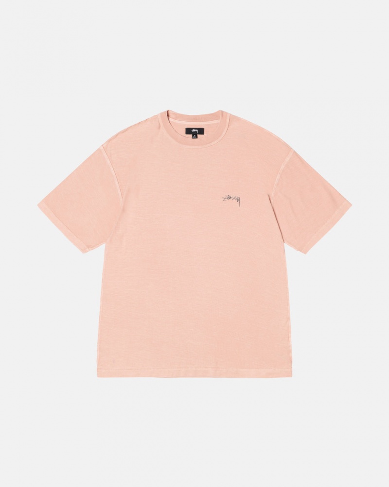 Men Stussy Pig. Dyed Inside Out Crew T Shirt Light Pink Australia | NKN-0184