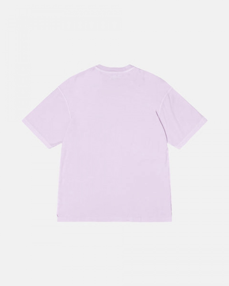 Men Stussy Pig. Dyed Inside Out Crew T Shirt Purple Australia | WTU-0201