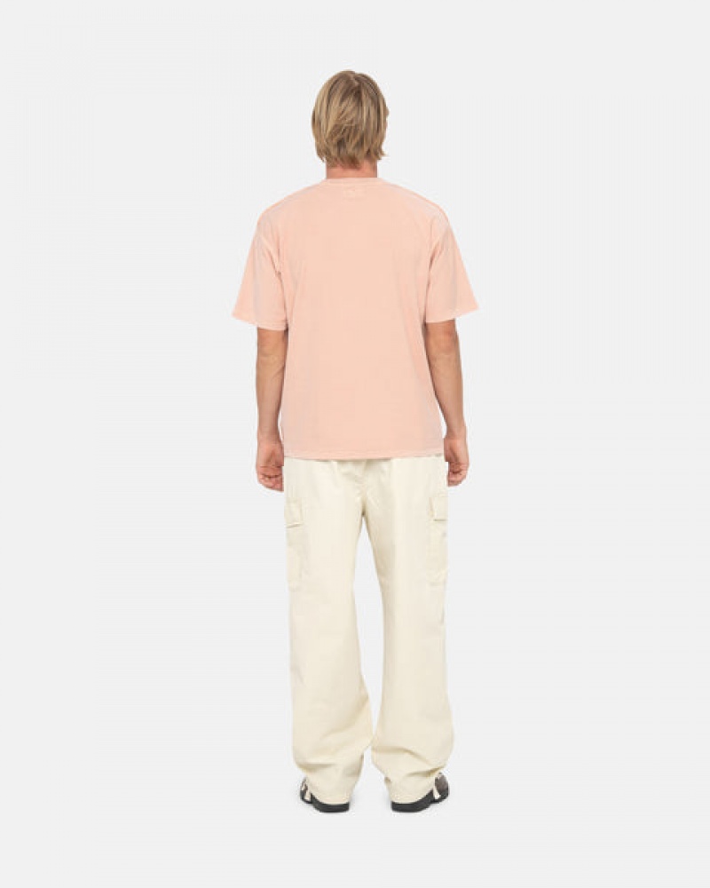 Men Stussy Pig. Dyed Inside Out Crew Tops Light Pink Australia | EJF-7310