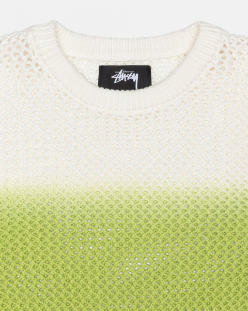 Men Stussy Pigment Dyed Loose Gauge Knit Sweaters Dark Green Australia | ERR-2023