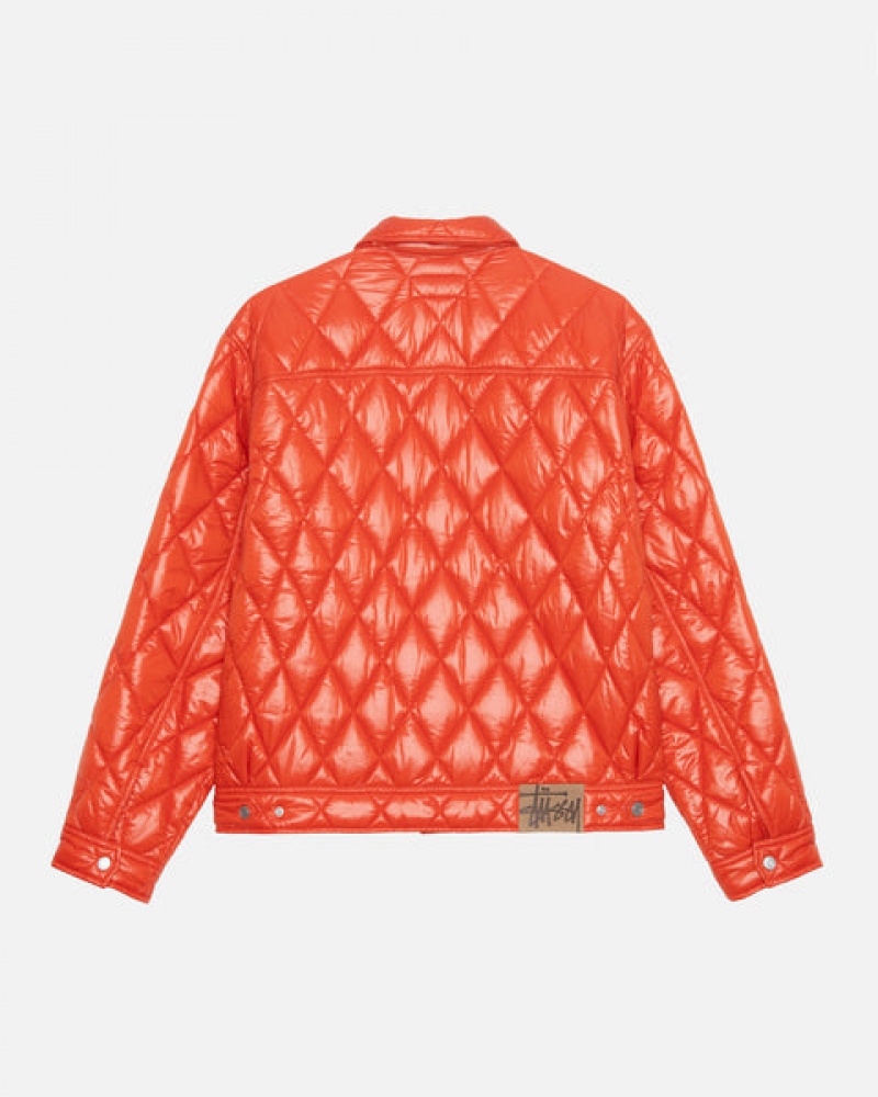 Men Stussy Ranch Jacket Quilted Nylon Jackets Red Australia | ICR-4933