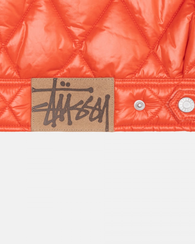 Men Stussy Ranch Jacket Quilted Nylon Jackets Red Australia | ICR-4933