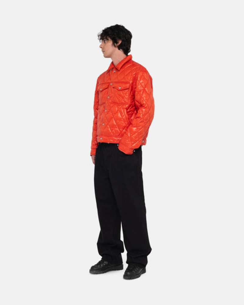 Men Stussy Ranch Jacket Quilted Nylon Jackets Red Australia | ICR-4933