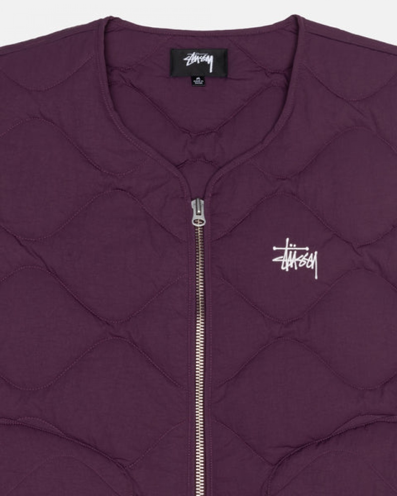 Men Stussy Recycled Nylon Liner Vest Fuchsia Australia | ALH-3594