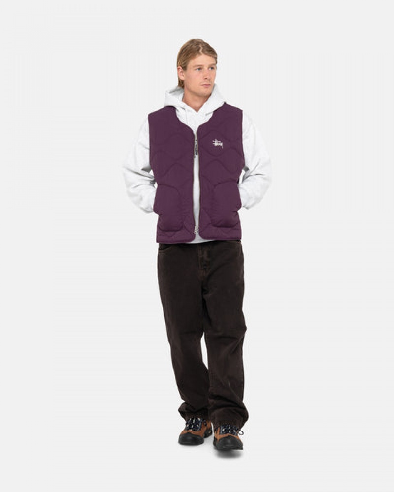 Men Stussy Recycled Nylon Liner Vest Fuchsia Australia | ALH-3594