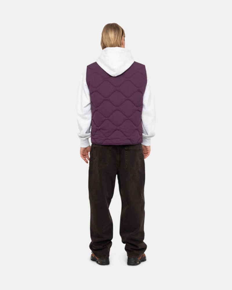 Men Stussy Recycled Nylon Liner Vest Fuchsia Australia | ALH-3594