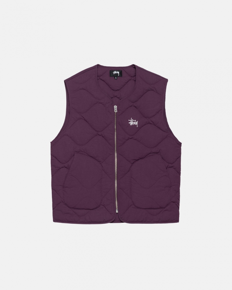 Men Stussy Recycled Nylon Liner Vest Fuchsia Australia | ALH-3594