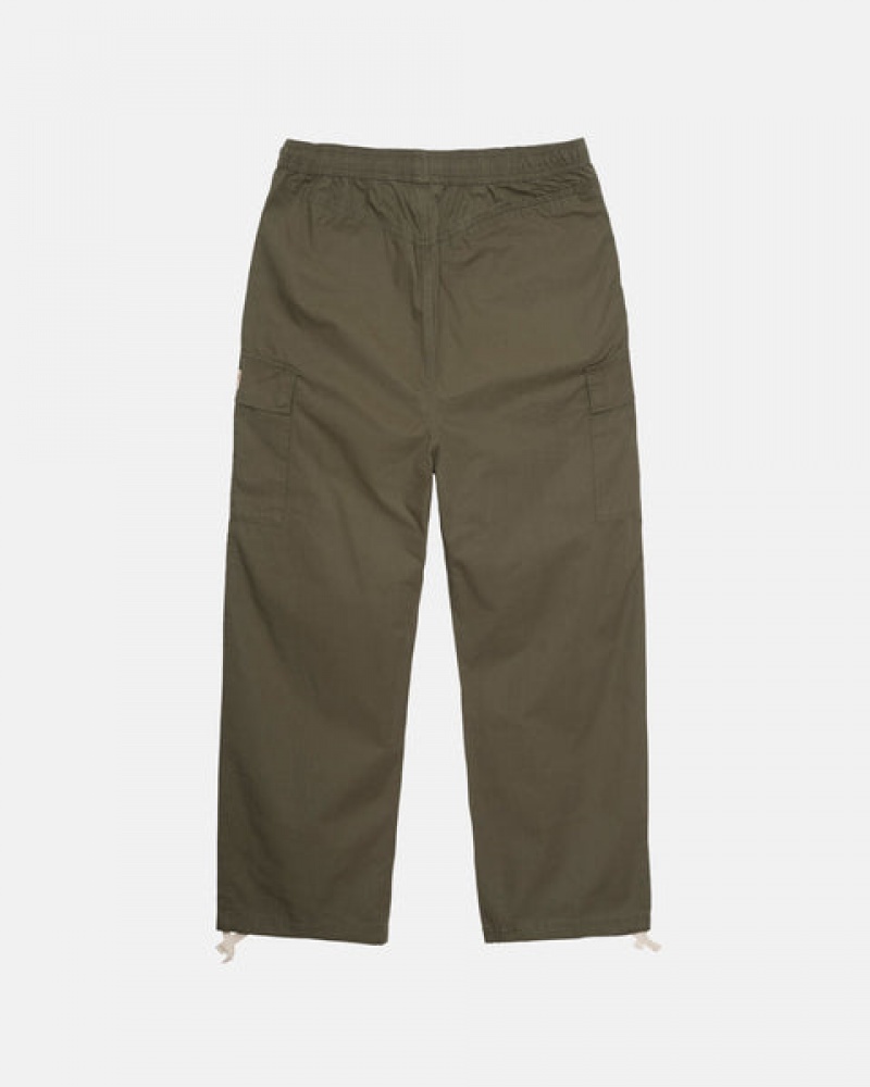 Men Stussy Ripstop Cargo Beach Pants Olive Australia | XFY-6196