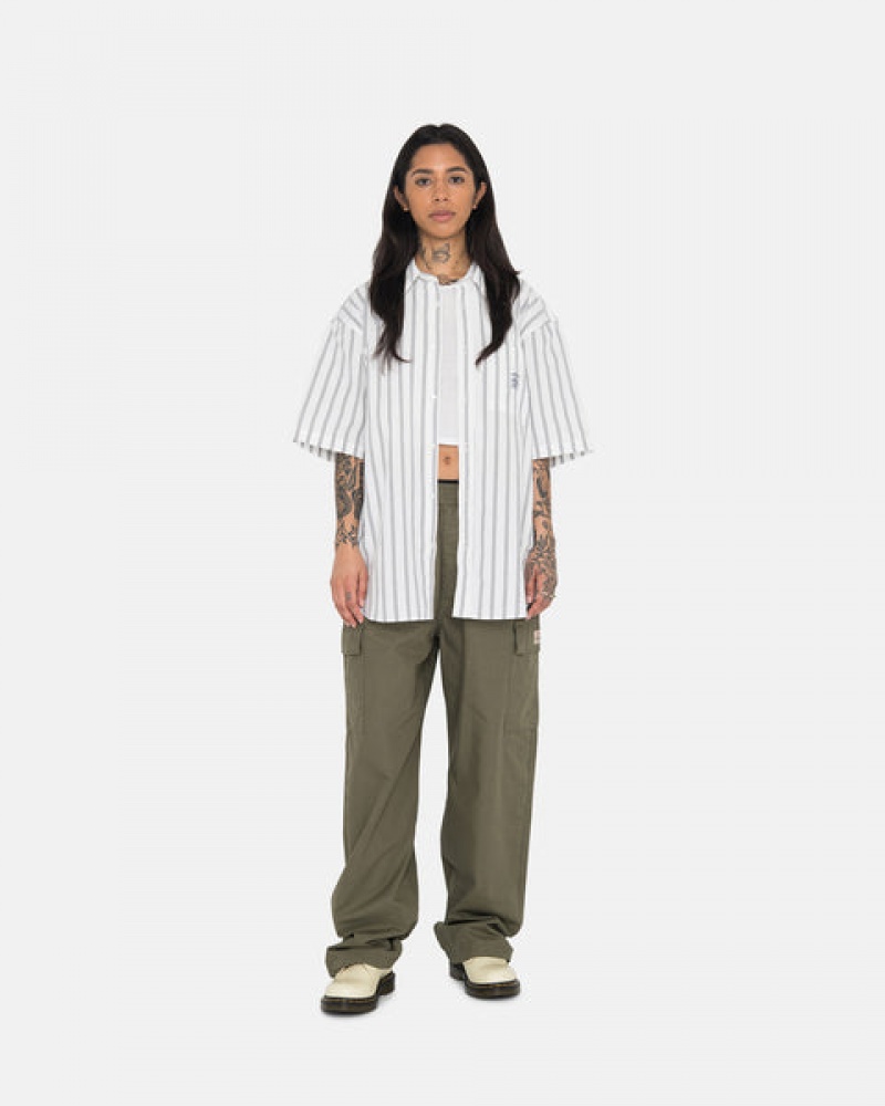 Men Stussy Ripstop Cargo Beach Pants Olive Australia | XFY-6196