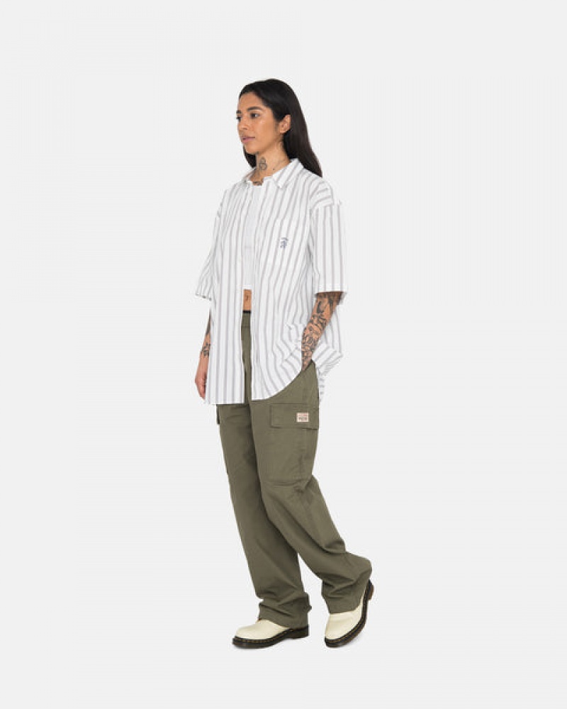 Men Stussy Ripstop Cargo Beach Pants Olive Australia | XFY-6196