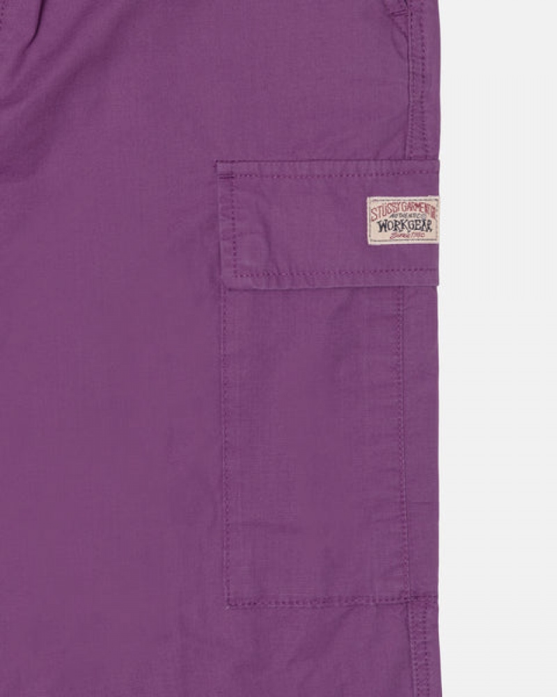 Men Stussy Ripstop Cargo Beach Pants Purple Australia | YMC-5572