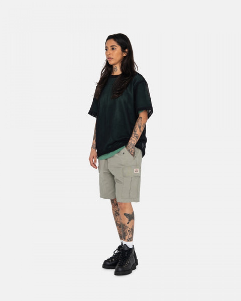 Men Stussy Ripstop Cargo Beach Shorts Olive Australia | EYC-1190