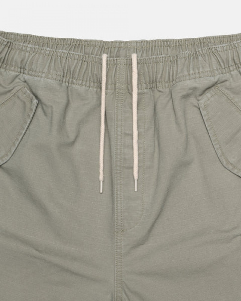 Men Stussy Ripstop Cargo Beach Shorts Olive Australia | EYC-1190