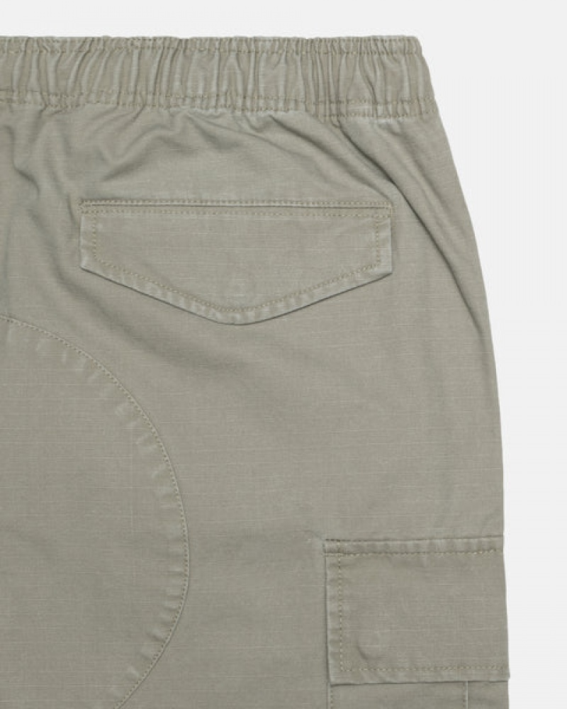 Men Stussy Ripstop Cargo Beach Shorts Olive Australia | EYC-1190