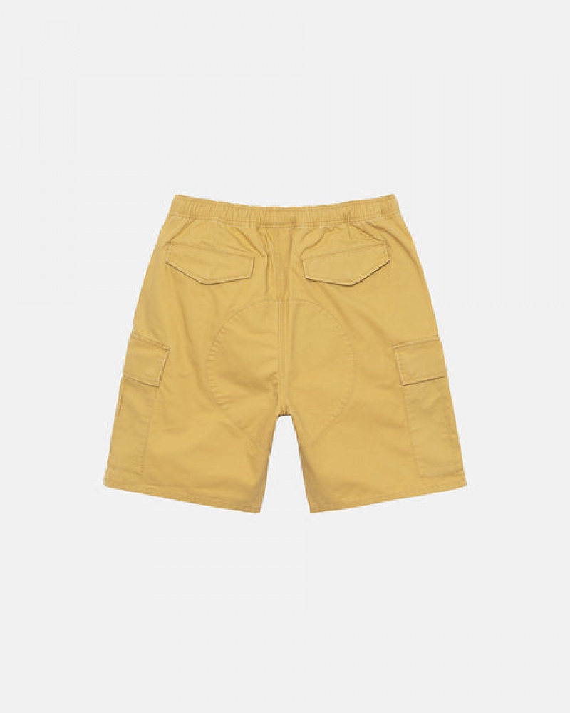 Men Stussy Ripstop Cargo Beach Shorts Yellow Australia | XRN-9654