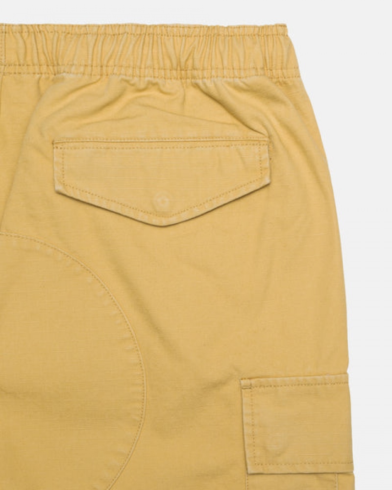 Men Stussy Ripstop Cargo Beach Shorts Yellow Australia | XRN-9654