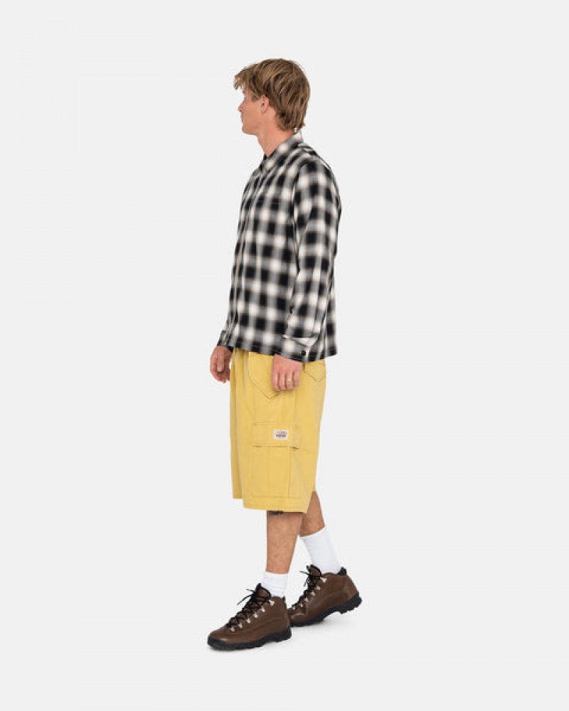 Men Stussy Ripstop Cargo Beach Shorts Yellow Australia | XRN-9654