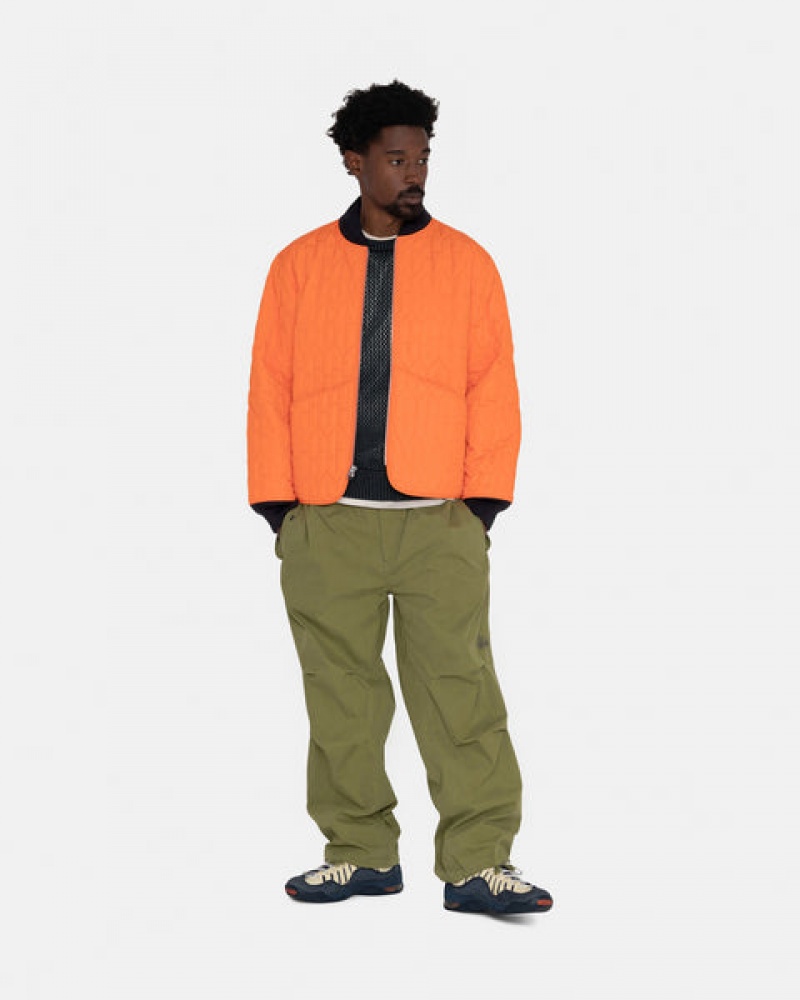 Men Stussy S Quilted Liner Jackets Orange Australia | YRO-5748