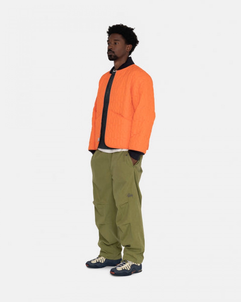 Men Stussy S Quilted Liner Jackets Orange Australia | YRO-5748