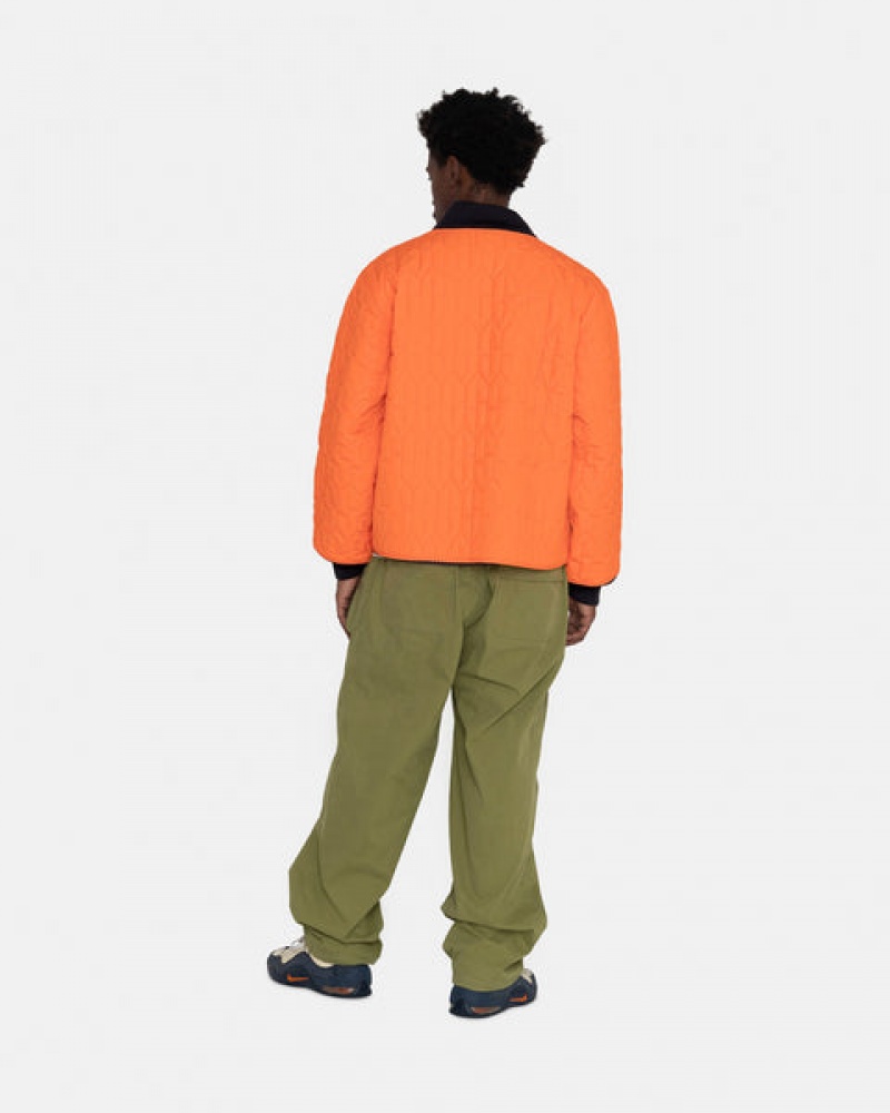 Men Stussy S Quilted Liner Jackets Orange Australia | YRO-5748