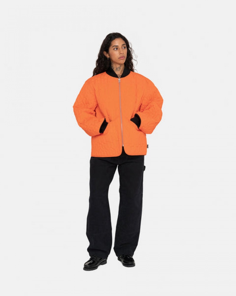 Men Stussy S Quilted Liner Jackets Orange Australia | YRO-5748