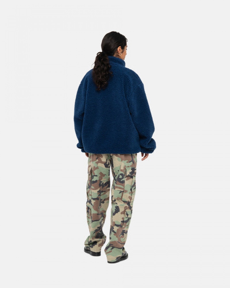 Men Stussy Sherpa Reversible Jackets Blue Australia | UZP-1614