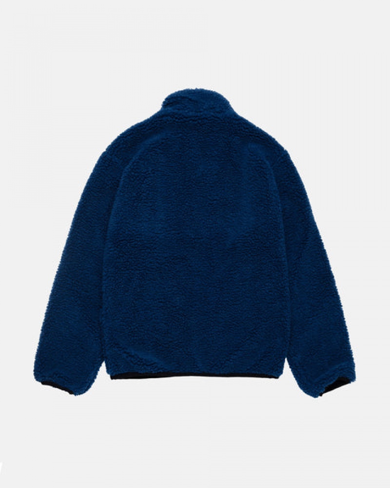 Men Stussy Sherpa Reversible Jackets Blue Australia | UZP-1614