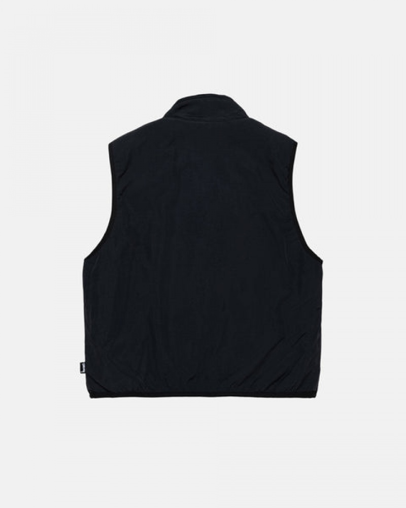 Men Stussy Sherpa Reversible Vest Black Australia | IUH-6859