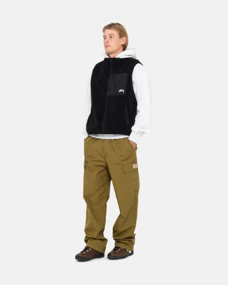 Men Stussy Sherpa Reversible Vest Black Australia | IUH-6859