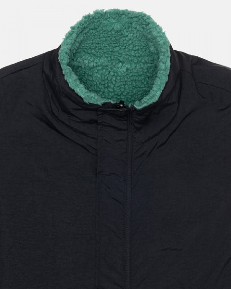 Men Stussy Sherpa Reversible Vest Turquoise Australia | RAE-2891