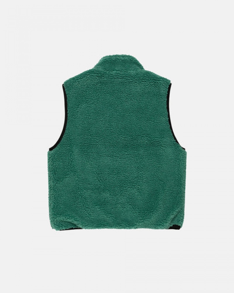 Men Stussy Sherpa Reversible Vest Turquoise Australia | RAE-2891