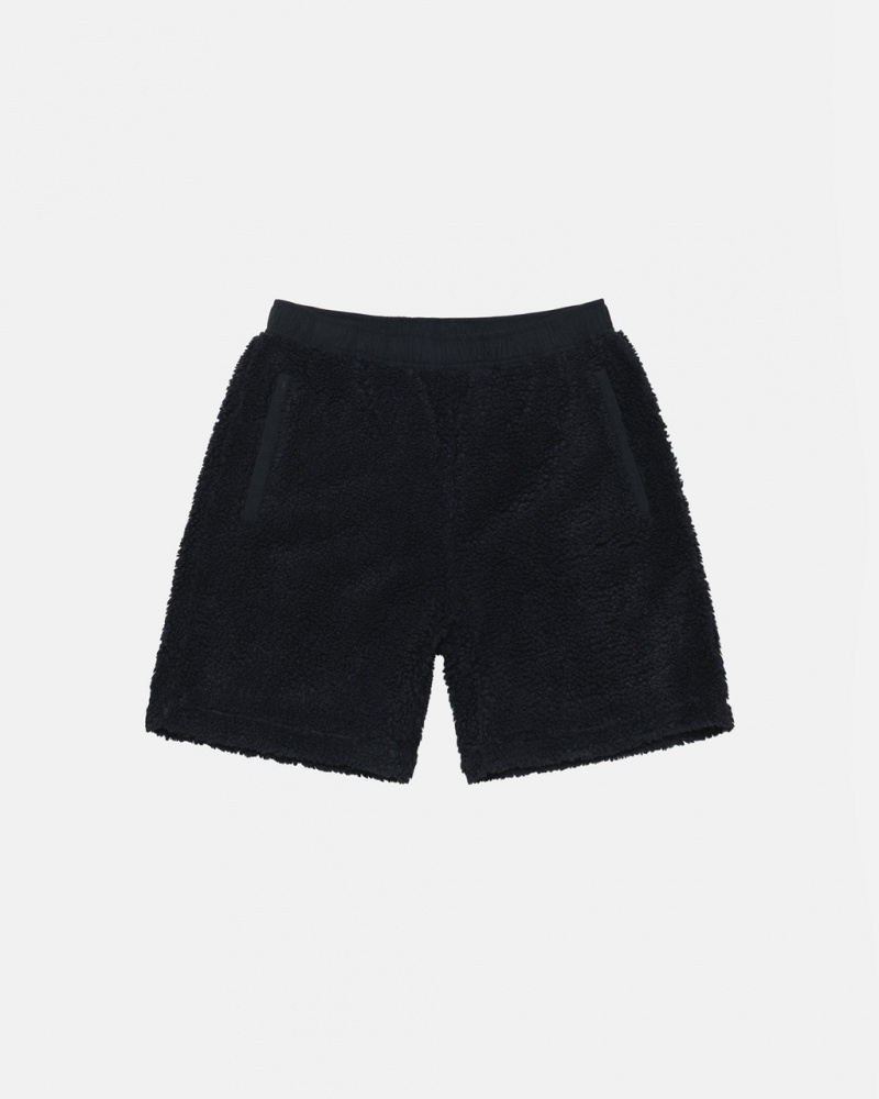 Men Stussy Sherpa Shorts Black Australia | EAY-5655