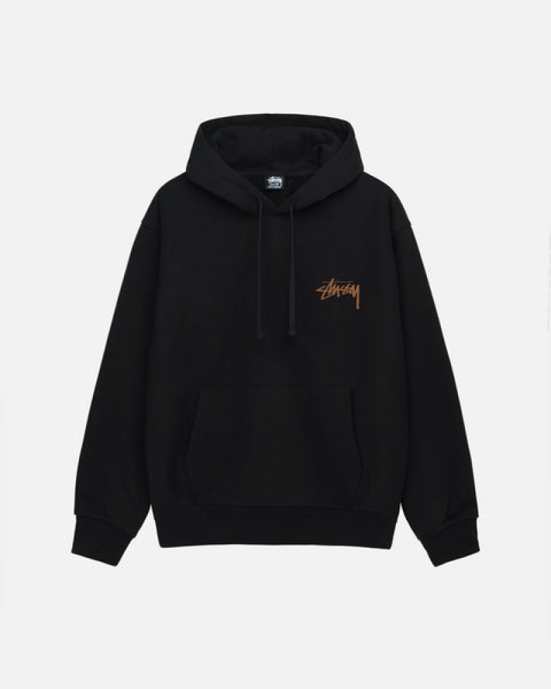 Men Stussy Skate Tough Hoodie Black Australia | DBE-0180