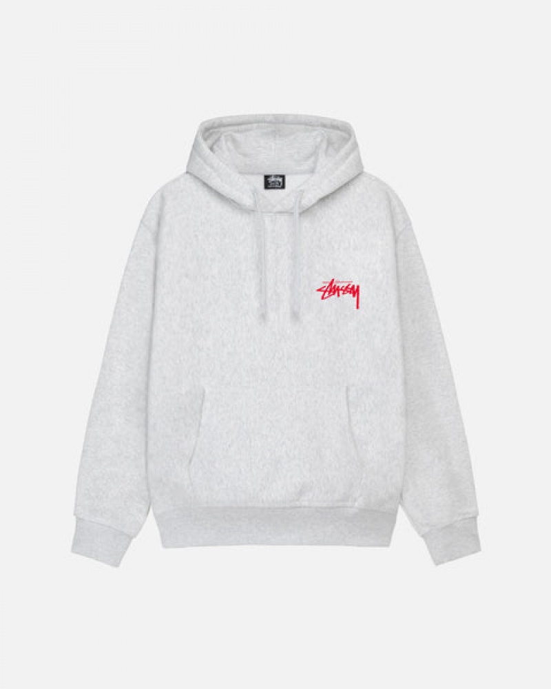 Men Stussy Skate Tough Hoodie Grey Australia | NNA-6839