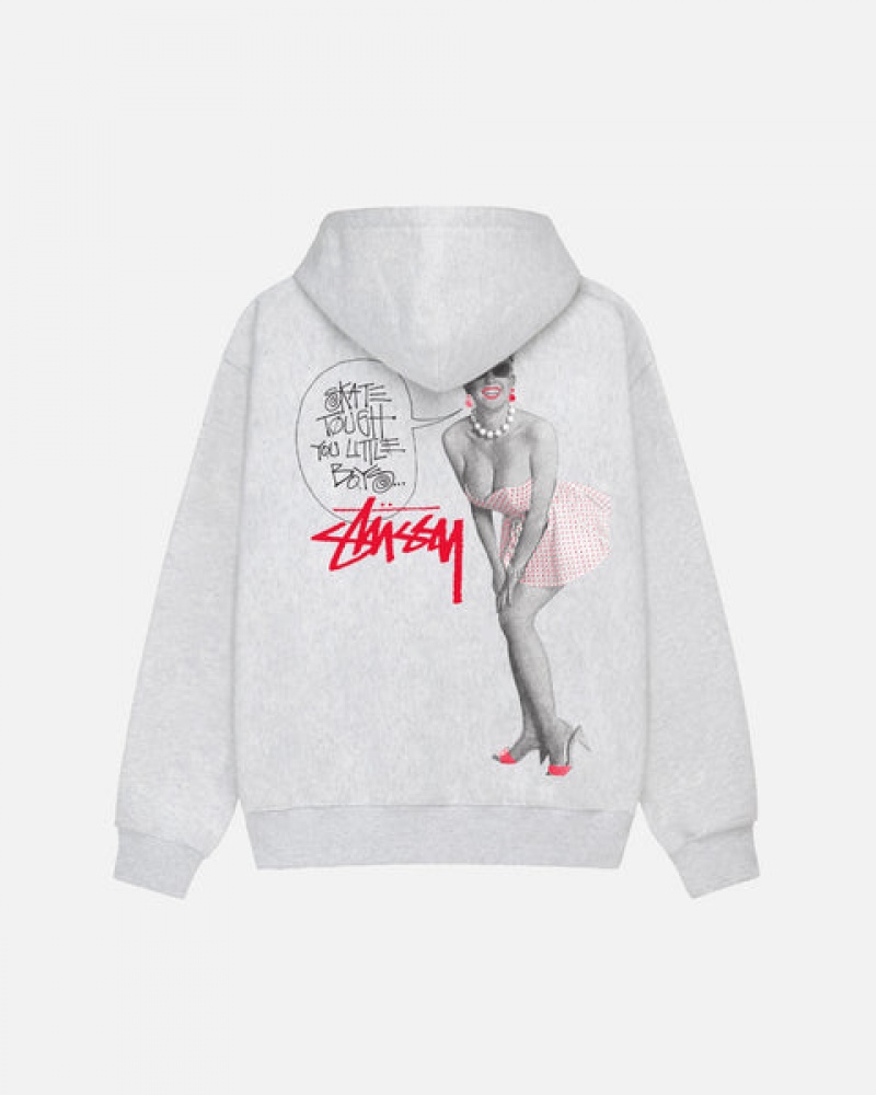 Men Stussy Skate Tough Zip Hoodie Grey Australia | CDT-1813