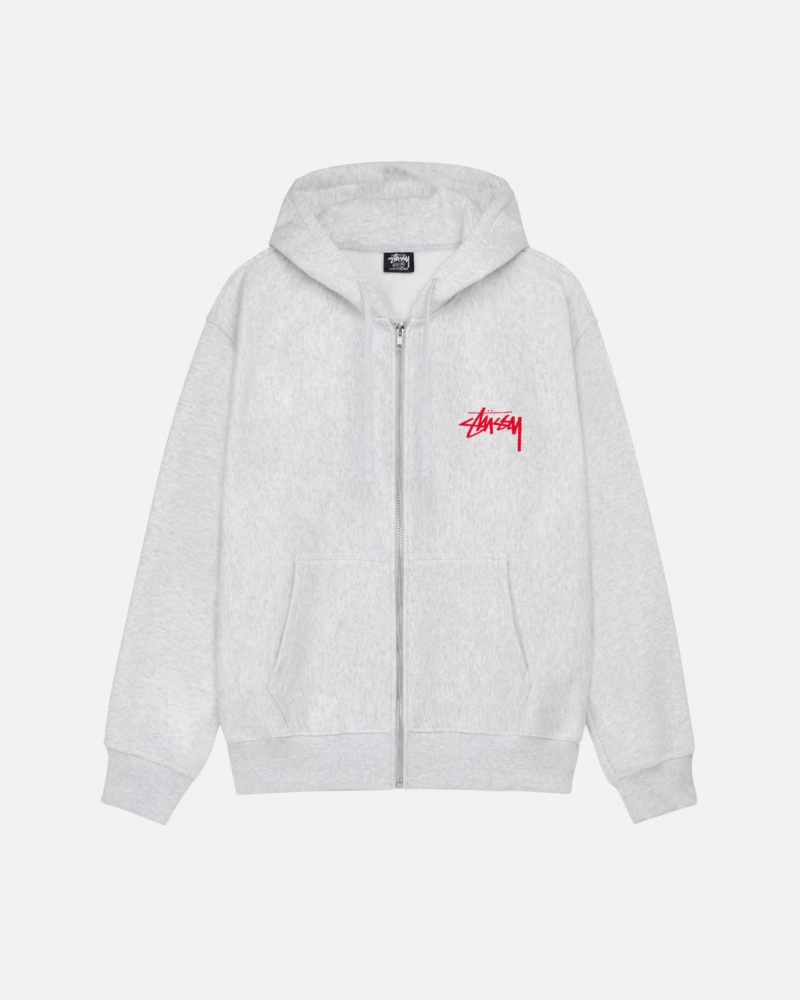 Men Stussy Skate Tough Zip Hoodie Grey Australia | CDT-1813