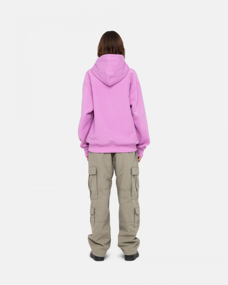 Men Stussy Stock Logo Hood Sweatshirts Purple Australia | ZWJ-3683