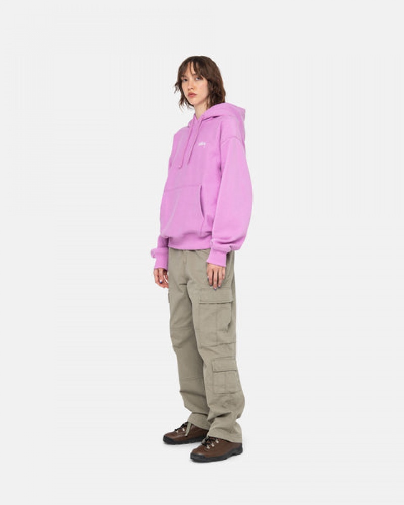 Men Stussy Stock Logo Hood Sweatshirts Purple Australia | ZWJ-3683