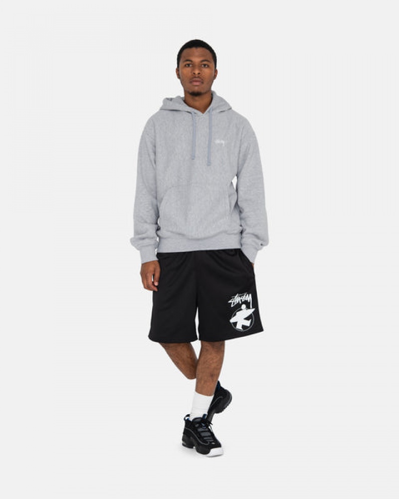 Men Stussy Stock Logo Hoodie Grey Australia | LYP-1642